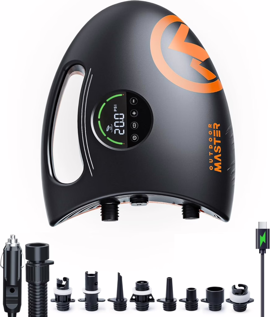 Outdoor Master electric pump for stand up paddle boards
